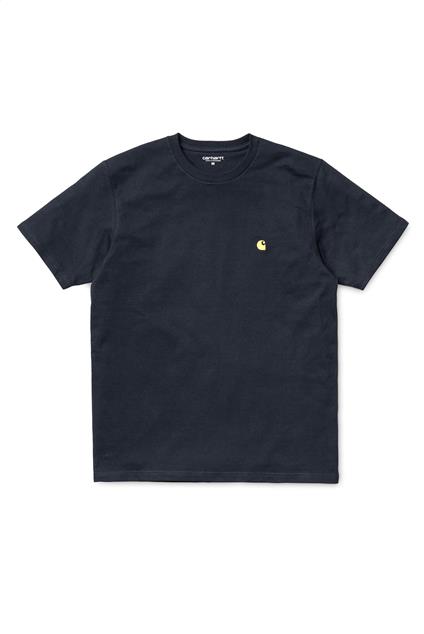 Homme Carhartt WIP S/S Chase T-shirt - dark navy/gold