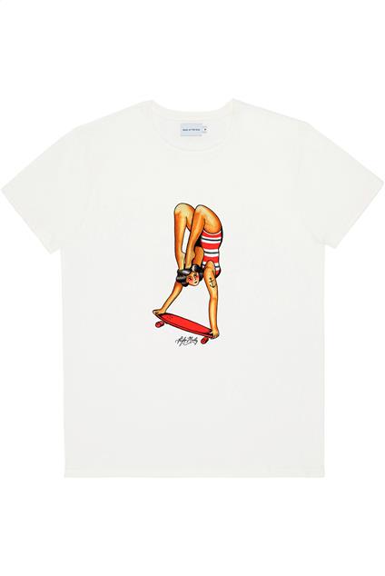 Homme Bask in the Sun Natural HAND STAND tee
