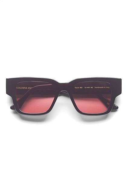 Colorful Standard Sunglass 02 - Deep Black Solid - Dark Pink