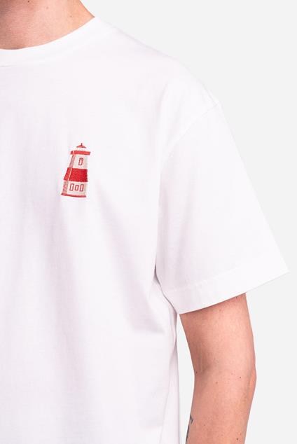 Olow T-SHIRT AMPLE LIGHT HOUSE ÉCRU