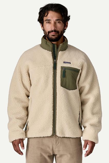 Patagonia Men's Classic Retro-X® Fleece Jacket (Dark Natural w/Basin Green)