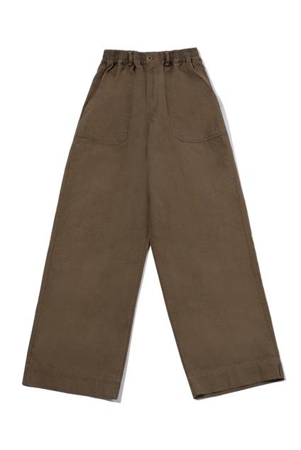 Kappy One Tuck Wide Fatigue Pants (Brown)