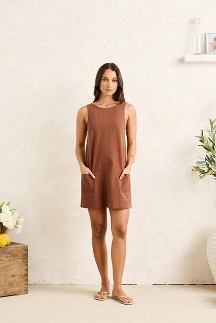Rhythm Hanalei Mini Dress Chocolate