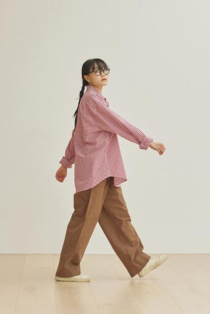 Kappy One Tuck Wide Fatigue Pants (Brown)