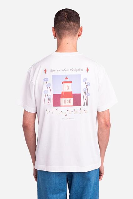 Olow T-SHIRT AMPLE LIGHT HOUSE ÉCRU