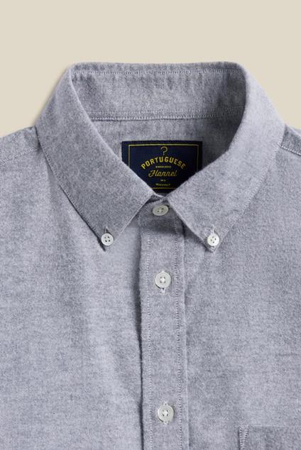 Portuguese Flannel Brushed Oxford Blue