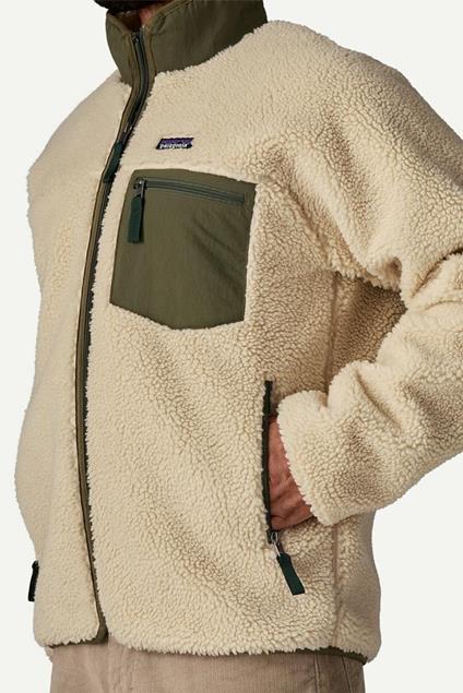Patagonia Men's Classic Retro-X® Fleece Jacket (Dark Natural w/Basin Green)