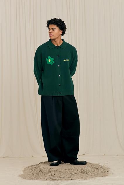 Arbor Antwerp Green Flower Polo Knit