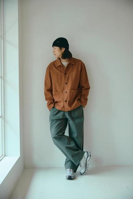 Kappy One Tuck Wide Fatigue Pants (Khaki)
