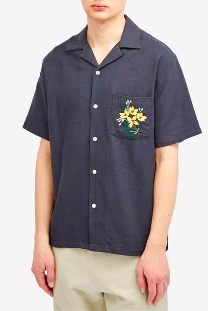 Portuguese Flannel Embroidery navy