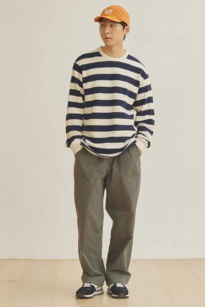 Kappy One Tuck Wide Fatigue Pants (Khaki)